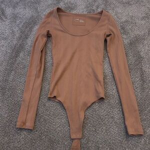 Aerie Ribbed Brown Top